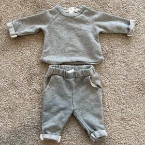 H&M Grey Jogger Sweater Sweat Suit 0-1 Newborn Photo Set Unisex Neutral